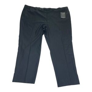 NWT Shaquille Oneal‎ XLG Big Tall Mens Black Relaxed Stretch Dress Pants 56W 32L